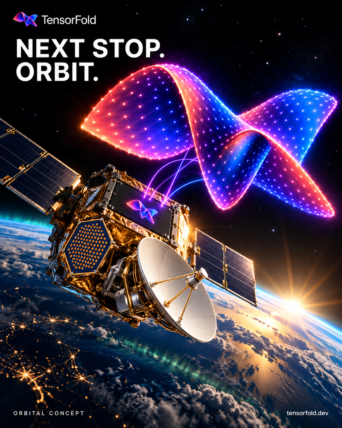 Concept illustration of a satellite above Earth